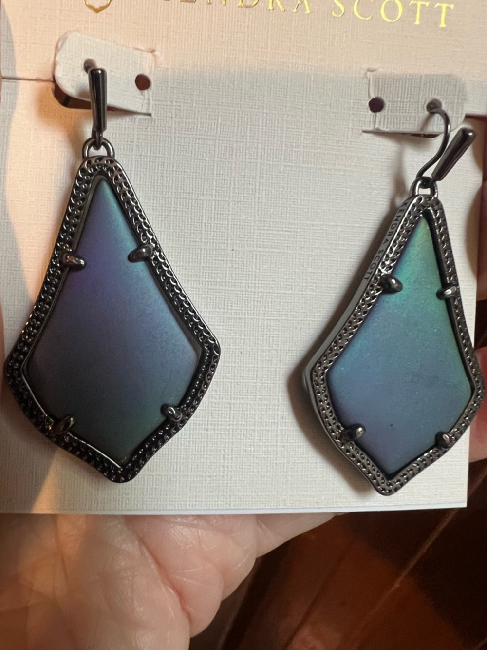 Kendra Scott Gunmetal/matte galaxy Alex earrings